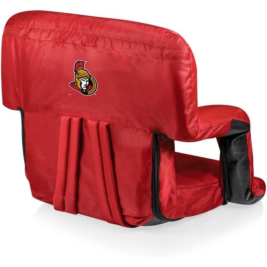 imagePICNIC TIME NHL Carolina Hurricanes Ventura Reclining Stadium Seat with Back Support Bleacher Seat Beach Floor ChairRed