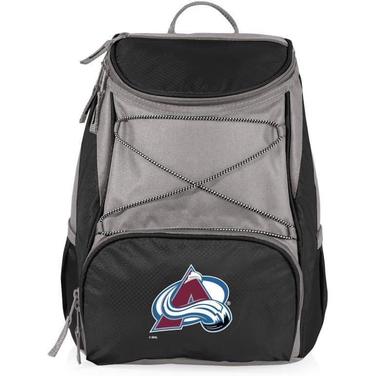 imagePICNIC TIME NHL Colorado Avalanche PTX Backpack Cooler Soft Cooler Backpack Insulated Lunch Bag Black With Gray Accents