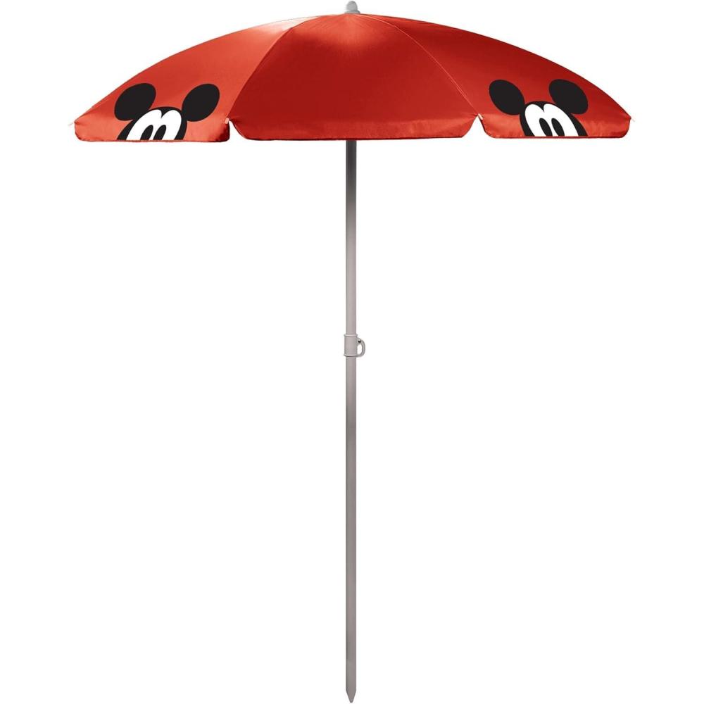 imagePICNIC TIME Outdoor Canopy Sunshade Beach Umbrella 55 Small Patio Umbrella Beach Chair UmbrellaDisney Mickey Mouse Red