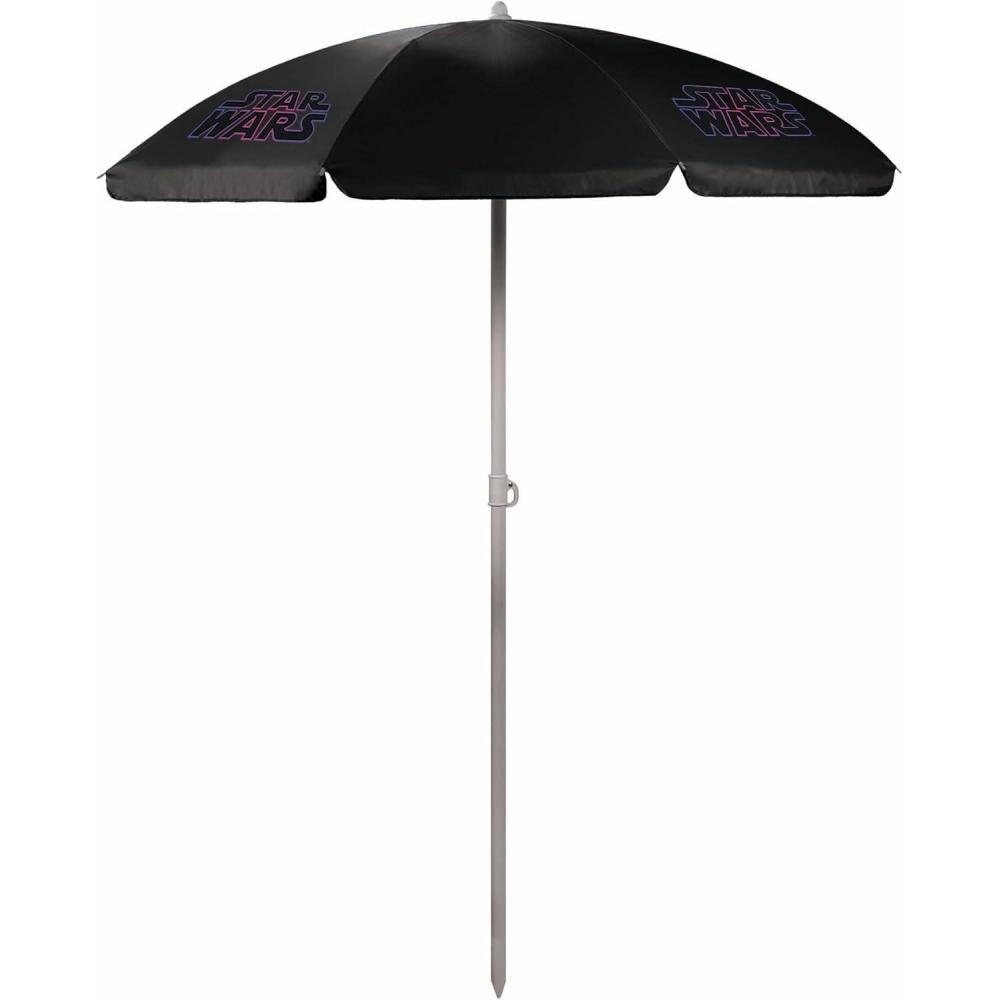 imagePICNIC TIME Outdoor Canopy Sunshade Beach Umbrella 55 Small Patio Umbrella Beach Chair UmbrellaStar Wars Black