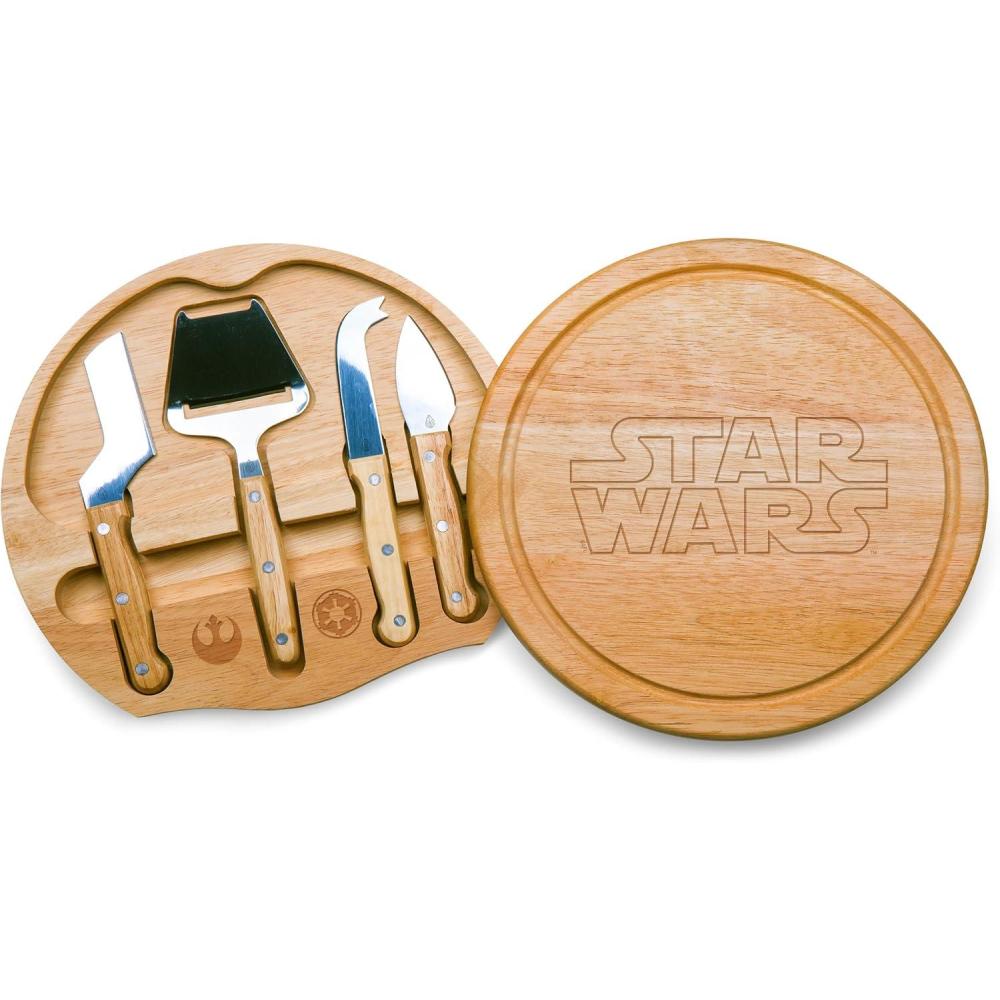 imagePICNIC TIME Star Wars Death Star Circo Cheese Board and Knife Set Charcuterie Board Set Wood Cutting Board ParawoodStar Wars Parawood