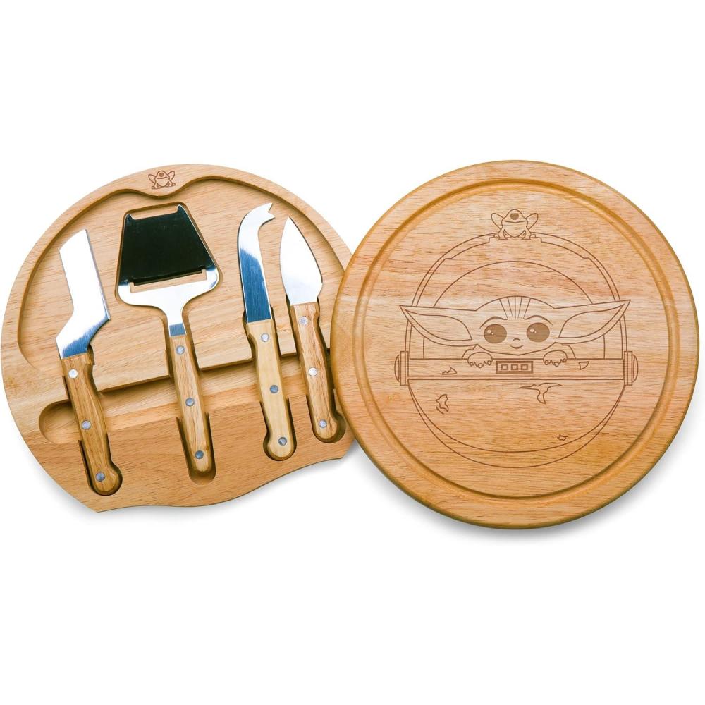imagePICNIC TIME Star Wars Death Star Circo Cheese Board and Knife Set Charcuterie Board Set Wood Cutting Board ParawoodStar Wars Mandalorian Grogu Parawood