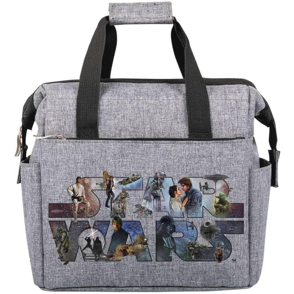 imagePICNIC TIME Star Wars Mandalorian Grogu On The Go Lunch Bag Soft Cooler Lunch Box Insulated Lunch Bag Heathered Gray 10 x 6 x 105Star Wars Celebration  Heathered Gray