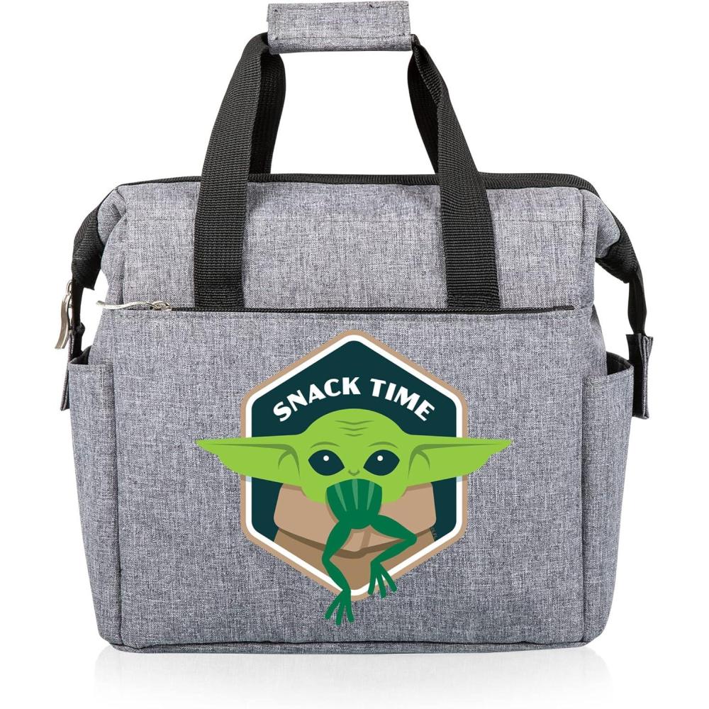 imagePICNIC TIME Star Wars Mandalorian Grogu On The Go Lunch Bag Soft Cooler Lunch Box Insulated Lunch Bag Heathered Gray 10 x 6 x 105Star Wars Mandalorian Grogu Snack Time Heathered Gray