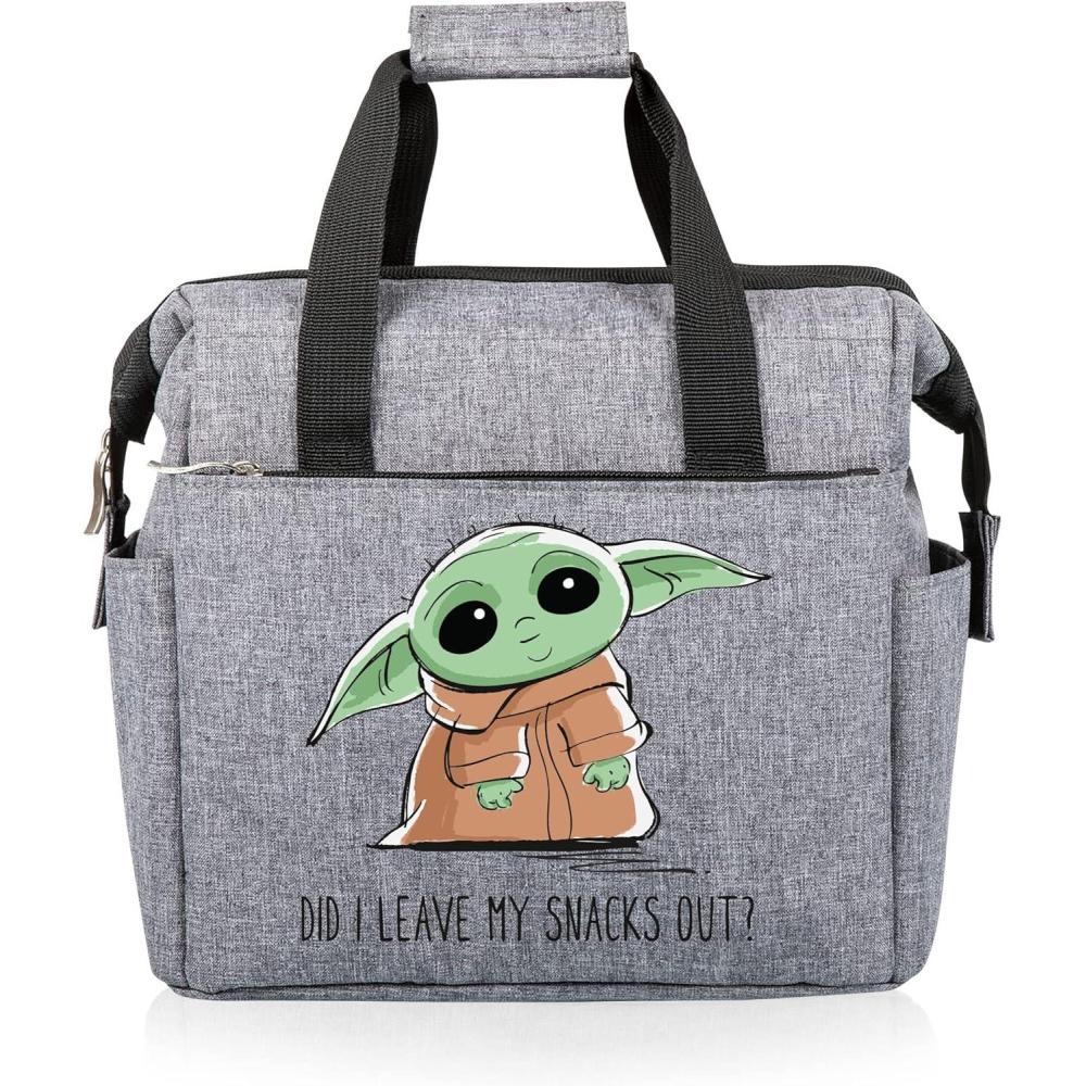 imagePICNIC TIME Star Wars Mandalorian Grogu On The Go Lunch Bag Soft Cooler Lunch Box Insulated Lunch Bag Heathered Gray 10 x 6 x 105Star Wars Mandalorian Grogu Snacks Out Heathered Gray