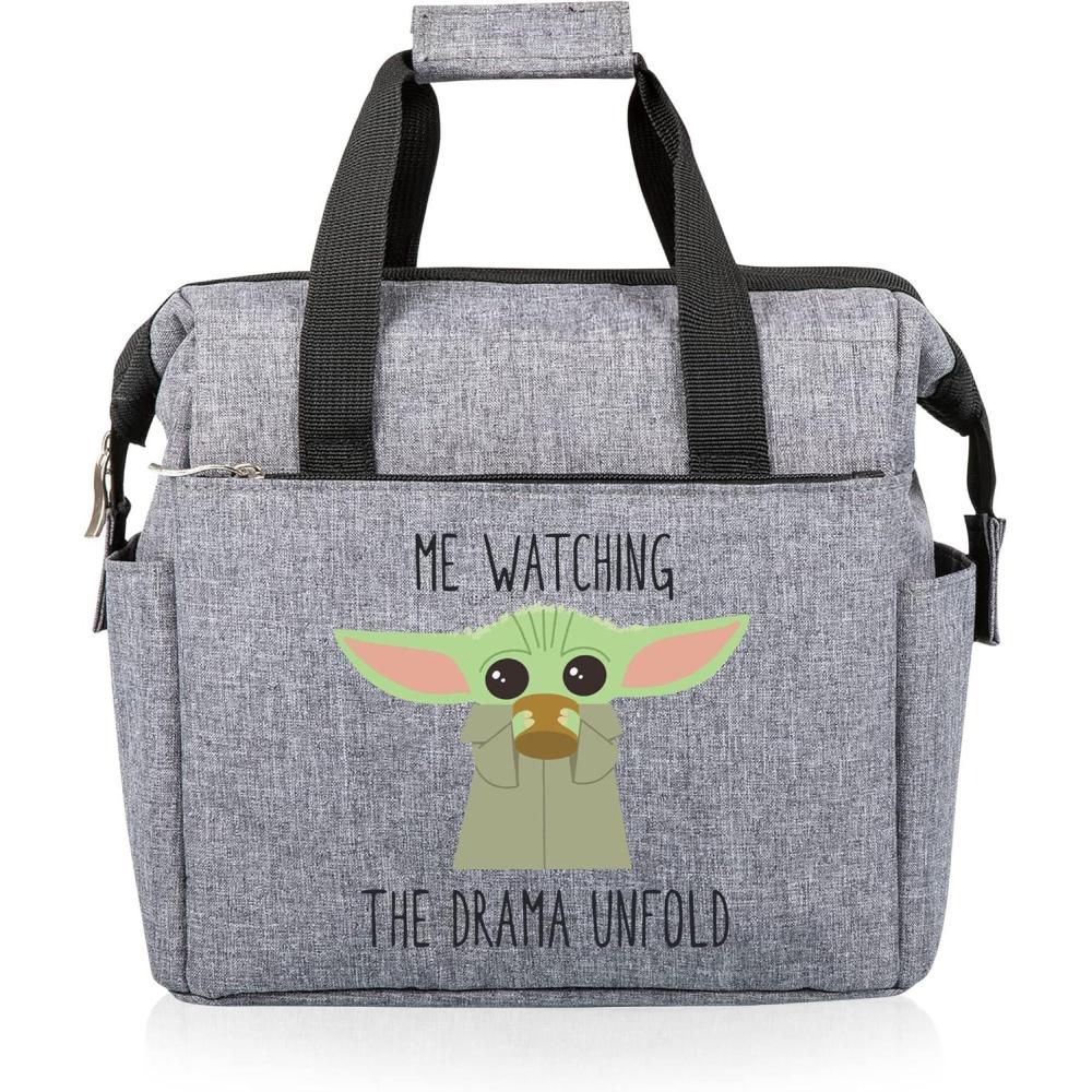 imagePICNIC TIME Star Wars Mandalorian Grogu On The Go Lunch Bag Soft Cooler Lunch Box Insulated Lunch Bag Heathered Gray 10 x 6 x 105Star Wars Mandalorian Grogu Drama Heathered Gray
