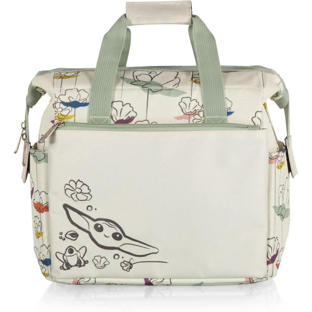 imagePICNIC TIME Star Wars Mandalorian Grogu On The Go Lunch Bag Soft Cooler Lunch Box Insulated Lunch Bag Heathered Gray 10 x 6 x 105Star Wars Mandalorian Grogu  Cream with Floral Pattern