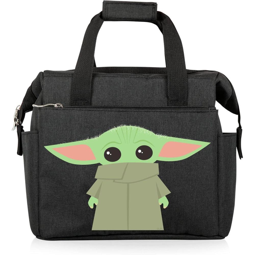 imagePICNIC TIME Star Wars Mandalorian Grogu On The Go Lunch Bag Soft Cooler Lunch Box Insulated Lunch Bag Heathered Gray 10 x 6 x 105Star Wars Mandalorian Grogu  Black