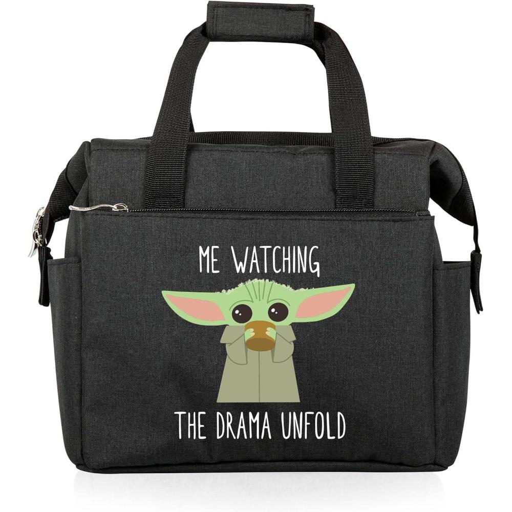 imagePICNIC TIME Star Wars Mandalorian Grogu On The Go Lunch Bag Soft Cooler Lunch Box Insulated Lunch Bag Heathered Gray 10 x 6 x 105Star Wars Mandalorian Grogu Drama Black