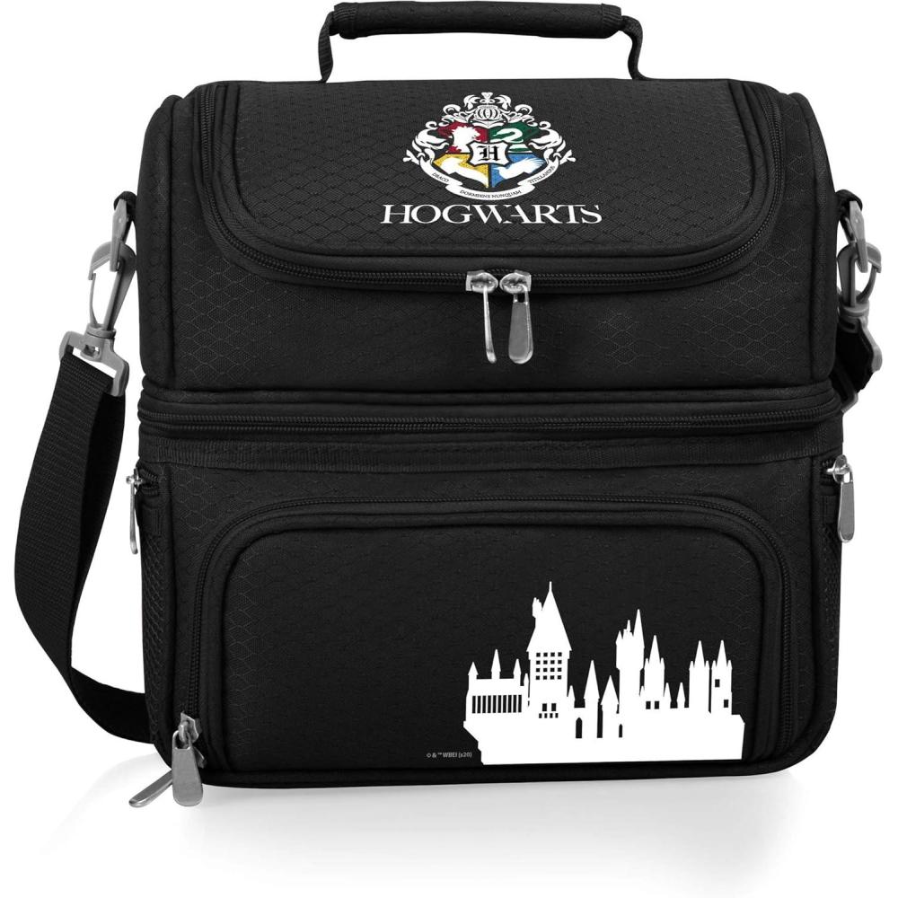 imagePICNIC TIME Star Wars Mandalorian Grogu Pranzo Lunch Bag Insulated Lunch Box with Utensil Set Lunch Cooler Bag BlackHarry Potter Hogwarts Black