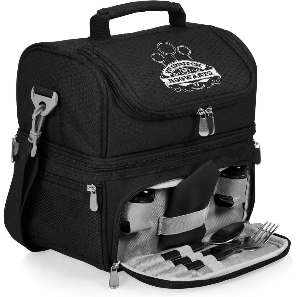 imagePICNIC TIME Star Wars Mandalorian Grogu Pranzo Lunch Bag Insulated Lunch Box with Utensil Set Lunch Cooler Bag BlackHarry Potter Quidditch Black