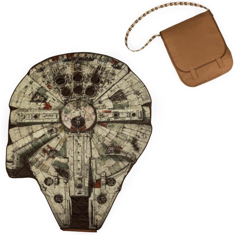 imagePICNIC TIME Star Wars Millennium Falcon Blanket in a Bag Brown with Millennium Falcon Design