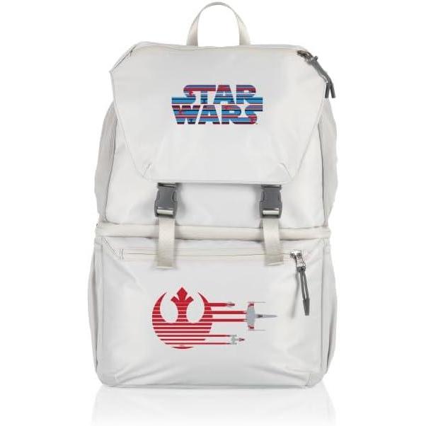 imagePICNIC TIME Star Wars Tarana Backpack Cooler made with Recycled Material Soft Cooler Backpack Upcycled Cooler Bag Halo GrayStar Wars Rebel Alliance Halo Gray