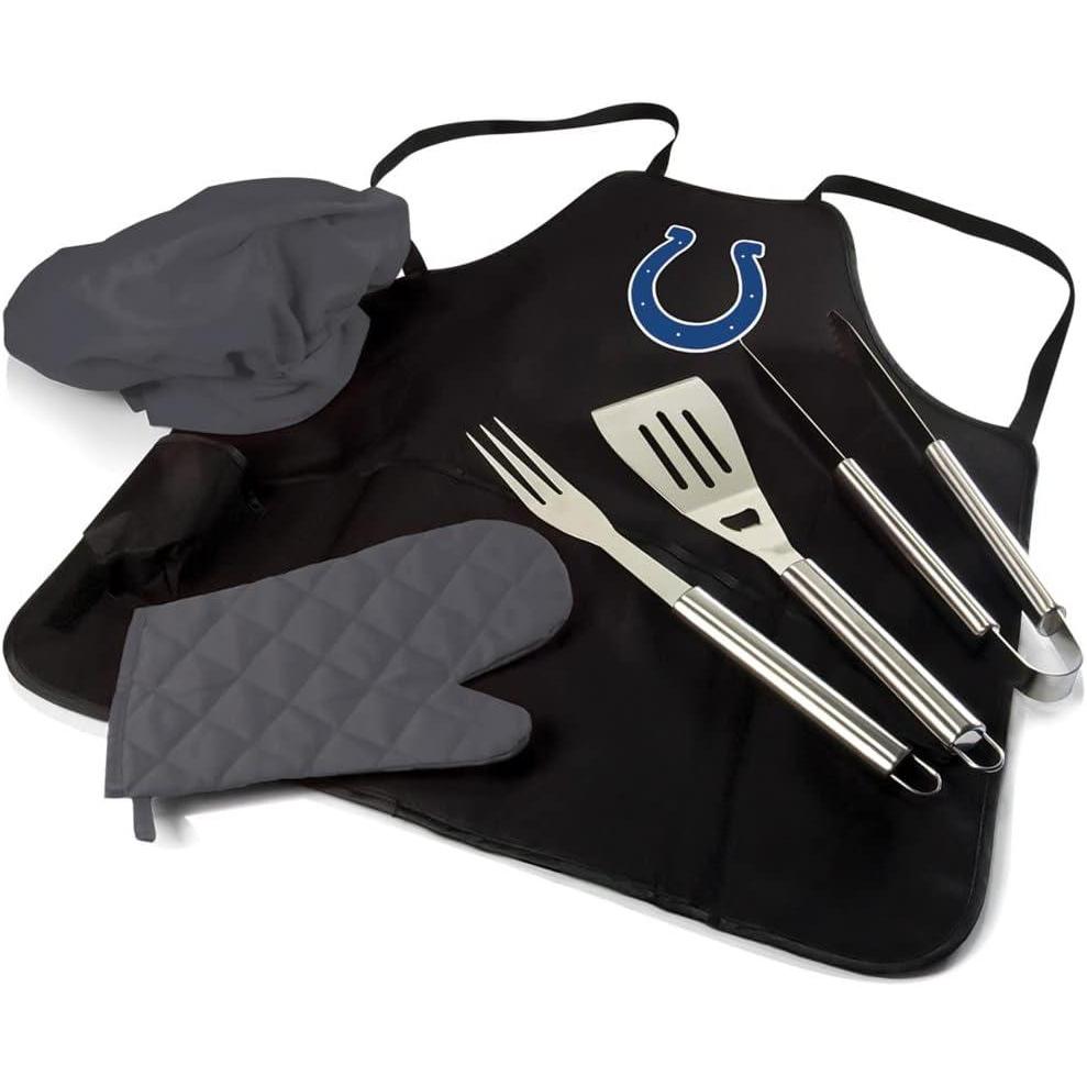 imagePicnic TIME BBQ Apron Tote Pro Grill Set Black with Gray AccentsIndianapolis Colts
