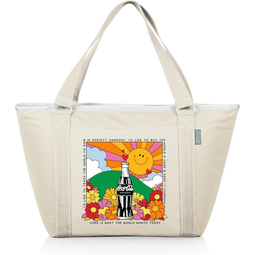 imagePicnic TIME CocaCola Unity Love Topanga Tote Cooler Bag Soft Cooler Bag Picnic CoolerCocaCola Floral Sand