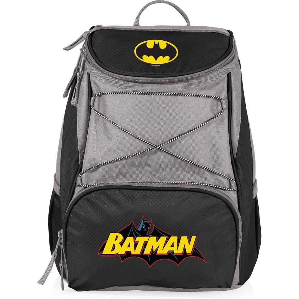 imagePicnic TIME DC The Flash PTX Backpack Cooler Soft Cooler Backpack Insulated Lunch Bag Red with Gray AccentsDC Comics Batman Black With Gray Accents