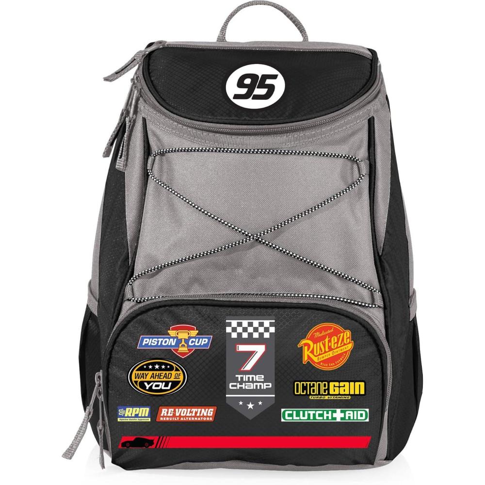 imagePicnic TIME Disney Lilo ampamp Stitch Backpack Cooler Insulated Leakproof Soft Cooler Backpack Waterproof Lunch Bag Portable Hiking Backpack Ice Chest for Picnic Beach Camping ampamp Travel Navy GrayDisney Pixar Cars Lightning Mcqueen Black With Gray Accents