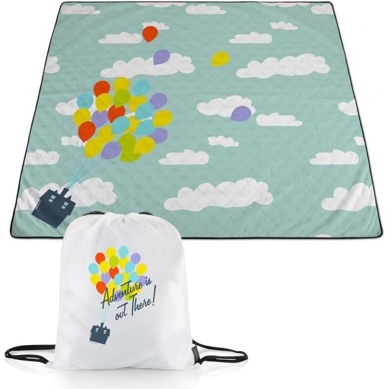 imagePicnic TIME Disney Mickey Mouse Impresa Picnic Blanket Lightweight Beach Blanket Machine Washable Mickey Face with Red BackgroundDisney Pixar Up  Black and White