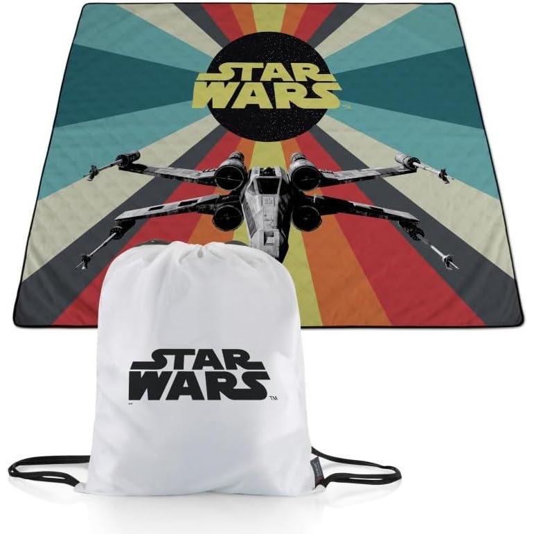 imagePicnic TIME Disney Mickey Mouse Impresa Picnic Blanket Lightweight Beach Blanket Machine Washable Mickey Face with Red BackgroundStar Wars Xwing  Black and White