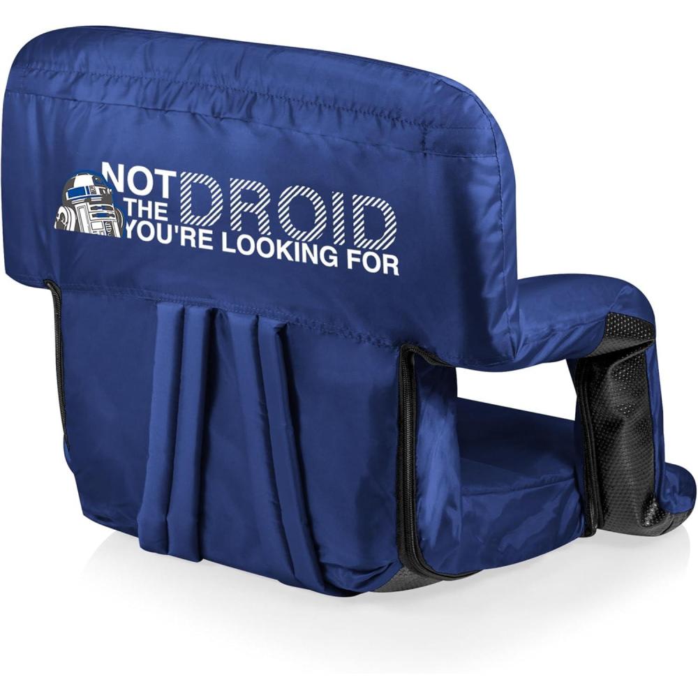 imagePicnic TIME Disney Nightmare Before Christmas Jack Ventura Reclining Stadium Seat with Back Support Bleacher Seat Beach Floor Chair BlackStar Wars R2d2 Navy Blue