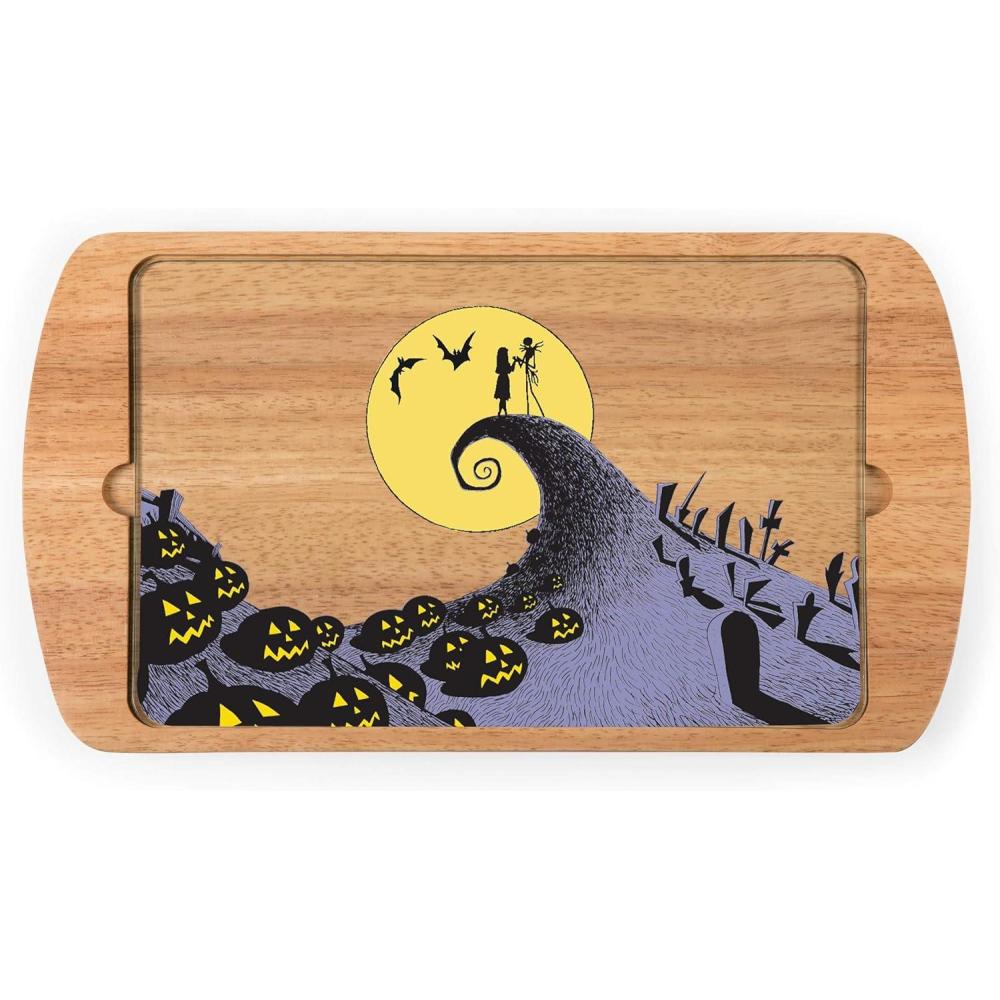 imagePicnic TIME Disney Princess Frozen 2 Billboard Glass Top Cheese Board Serving Platter Cheese Boards Charcuterie Boards ParawoodDisney Nightmare Before Christmas Jack Sally Parawood