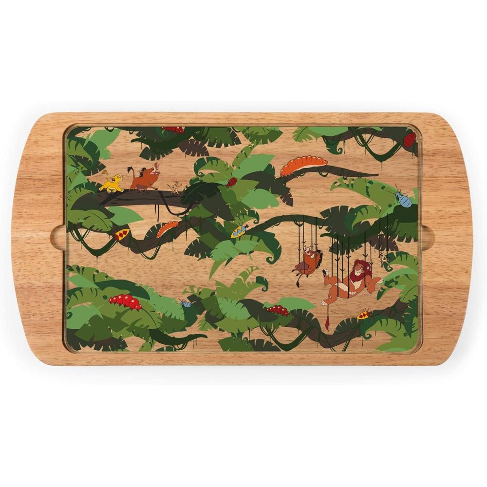 imagePicnic TIME Disney Princess Frozen 2 Billboard Glass Top Cheese Board Serving Platter Cheese Boards Charcuterie Boards ParawoodDisney the Lion King Simba Timon Pumbaa Parawood