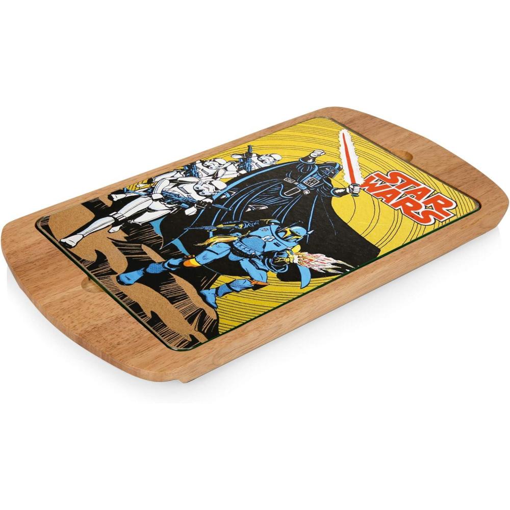 imagePicnic TIME Disney Princess Frozen 2 Billboard Glass Top Cheese Board Serving Platter Cheese Boards Charcuterie Boards ParawoodStar Wars Darth Vader Parawood