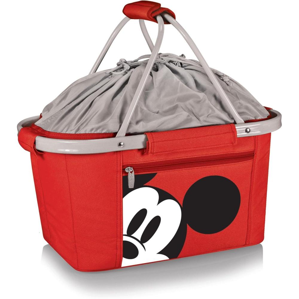 imagePicnic TIME Metro Shopping Basket Insulated Picnic Basket Collapsible Market Basket Utility Tote Cooler BagDisney Mickey Mouse Red