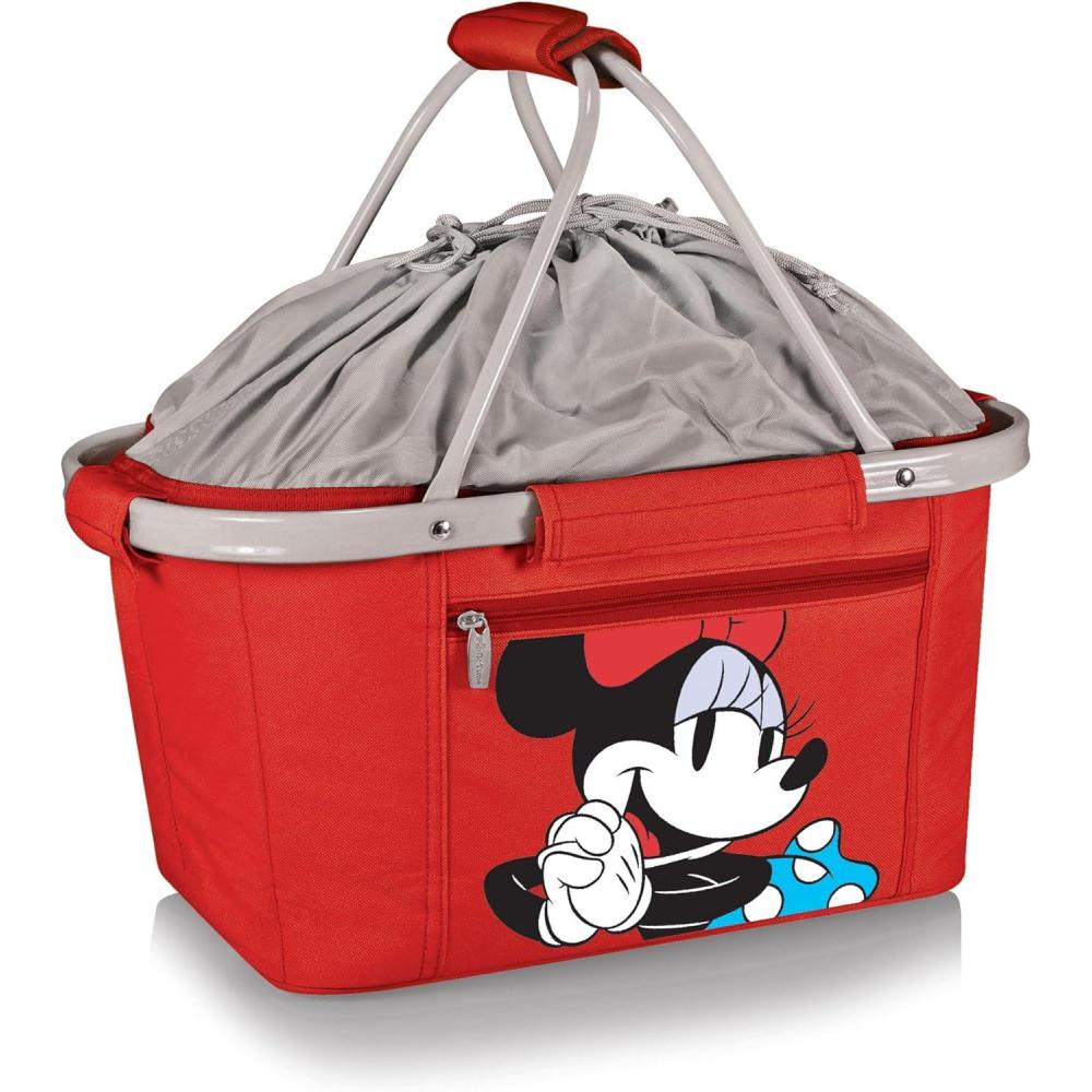 imagePicnic TIME Metro Shopping Basket Insulated Picnic Basket Collapsible Market Basket Utility Tote Cooler BagDisney Minnie Mouse Red