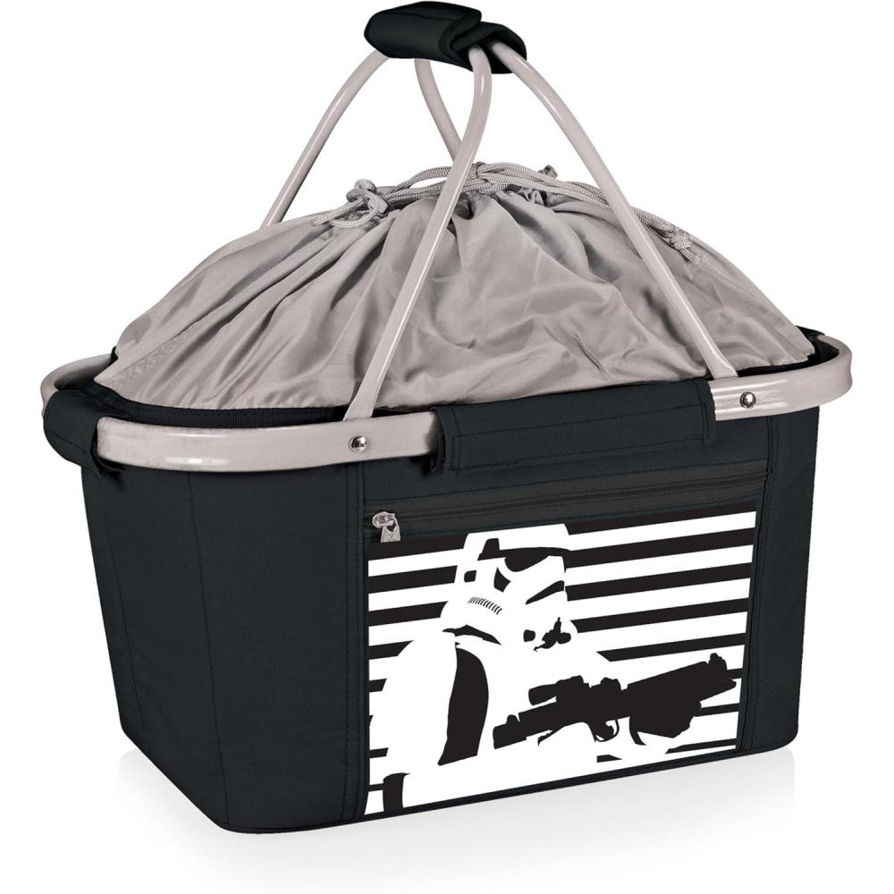imagePicnic TIME Metro Shopping Basket Insulated Picnic Basket Collapsible Market Basket Utility Tote Cooler BagStar Wars Stormtrooper  Black