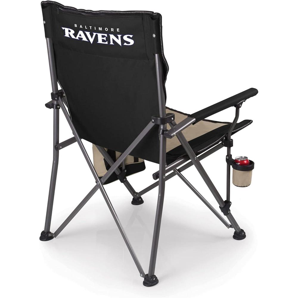 imagePicnic TIME NCAA Big Bear XXL Camp Chair with Cooler Heavy Duty Beach Chair 500 lb Capacity Camping Chair with Carry Bag BlackArkansas Razorbacks