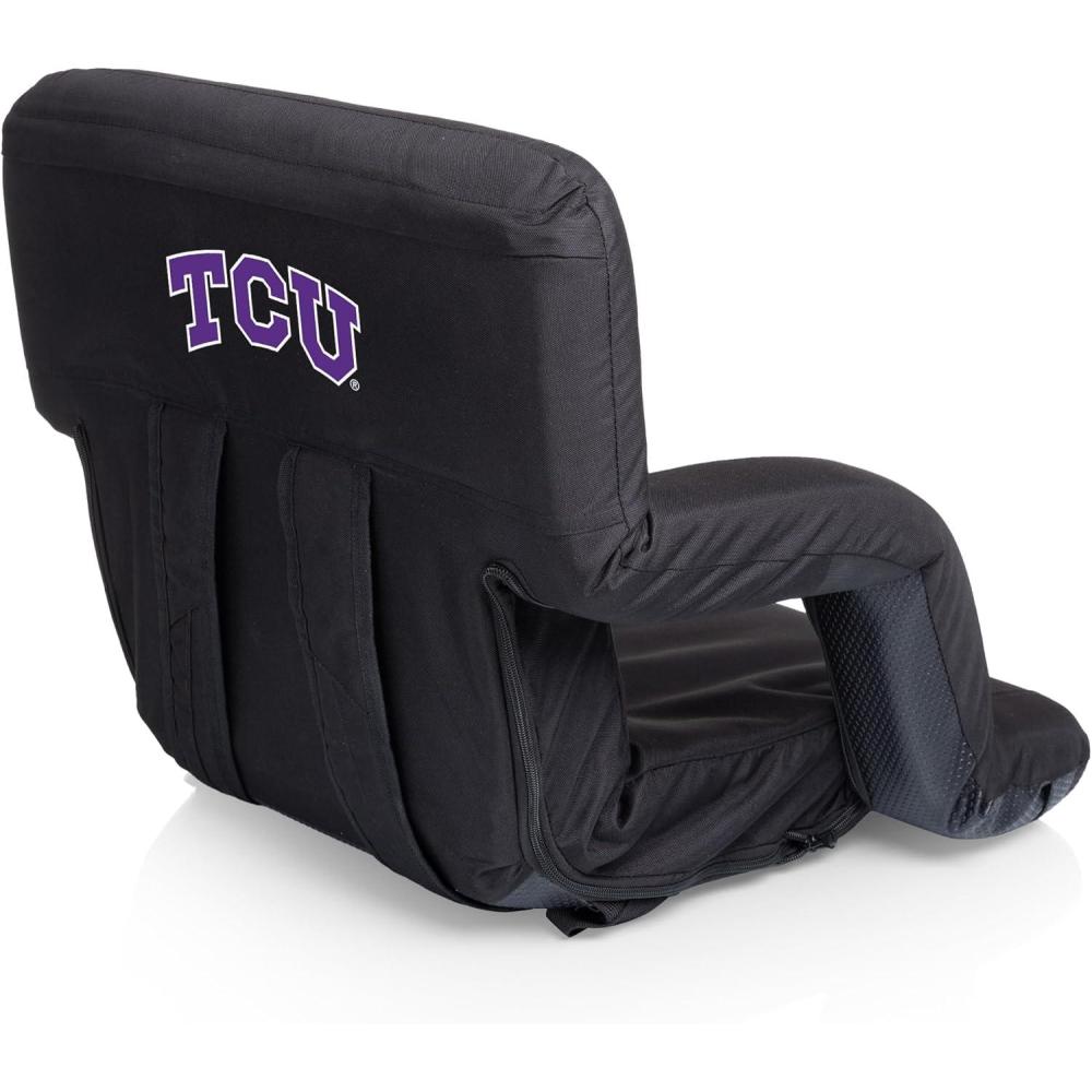 imagePicnic TIME NCAA Cal Bears Ventura Reclining Stadium Seat with Back Support Bleacher Seat Beach Floor ChairBlack