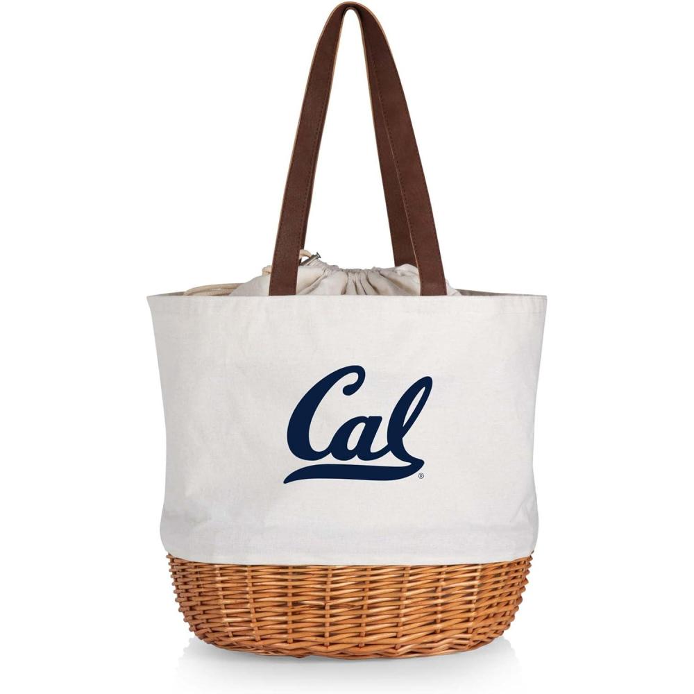 imagePicnic TIME NCAA Coronado Canvas and Willow Basket Tote Picnic Tote Bag Beach Tote Beige CanvasCalifornia Golden Bears