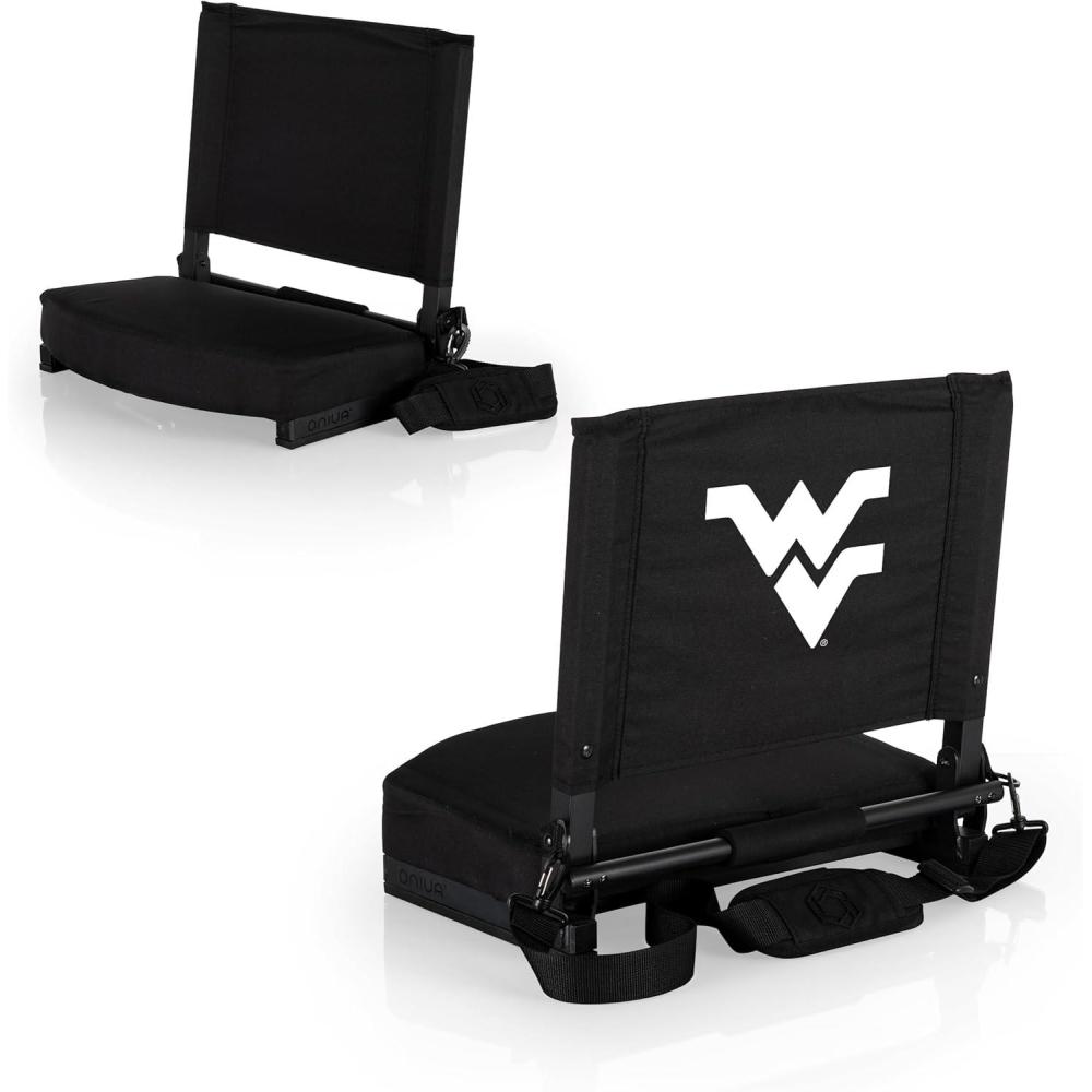 imagePicnic TIME NCAA Georgia Bulldogs Gridiron Stadium Seat Lightweight Portable Folding Chair for Bleachers and Benches BlackWest Virginia Mountaineers