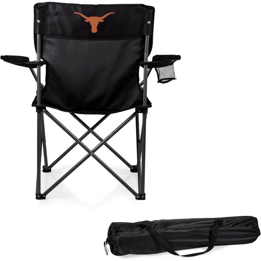 imagePicnic TIME NCAA PTZ Camp Chair Picnic Chair Beach Chair with Carrying Bag BlackTexas Longhorns