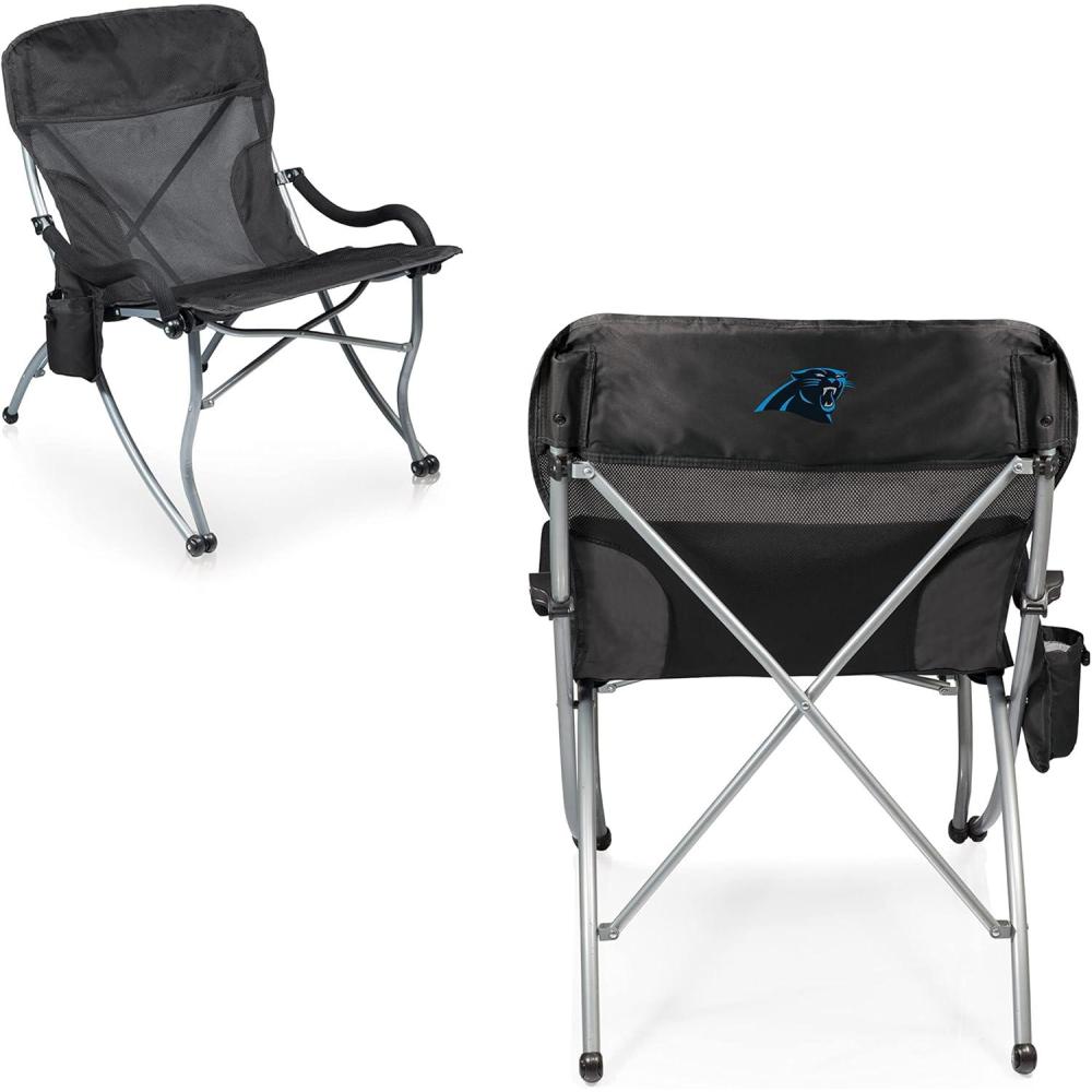 imagePicnic TIME NFL PTXL Heavy Duty Camping Chair XL Beach Chair 400 lb Capacity Camp ChairCarolina Panthers