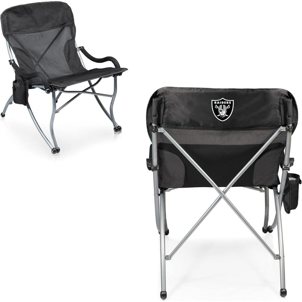 imagePicnic TIME NFL PTXL Heavy Duty Camping Chair XL Beach Chair 400 lb Capacity Camp ChairLas Vegas Raiders