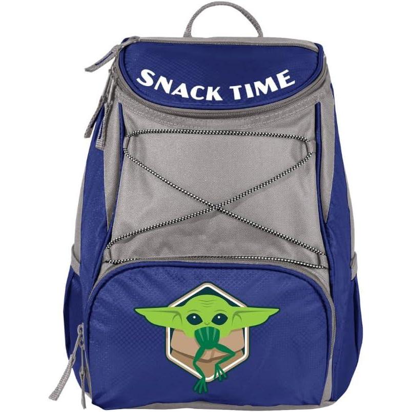 imageStar Wars PTX Backpack Cooler Soft Cooler Backpack Insulated Lunch BagStar Wars Mandalorian Grogu Snack Time Navy Blue