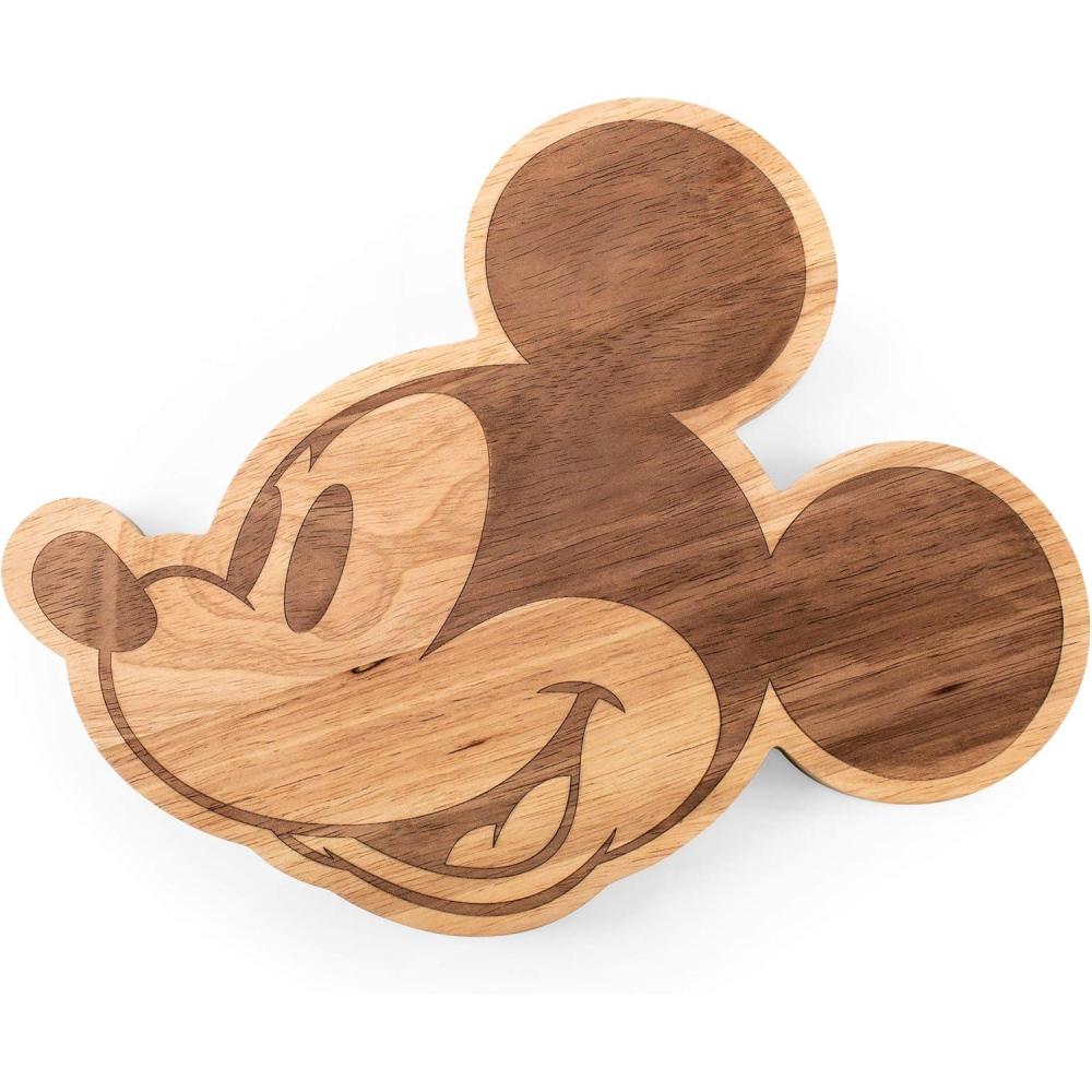 imageTOSCANA a Picnic Time brand Disney Mickey Mouse Disney Classics Mickey Mouse Cutting Board Wood Cheese Board Charcuterie Board 14quot x 11quot Natural
