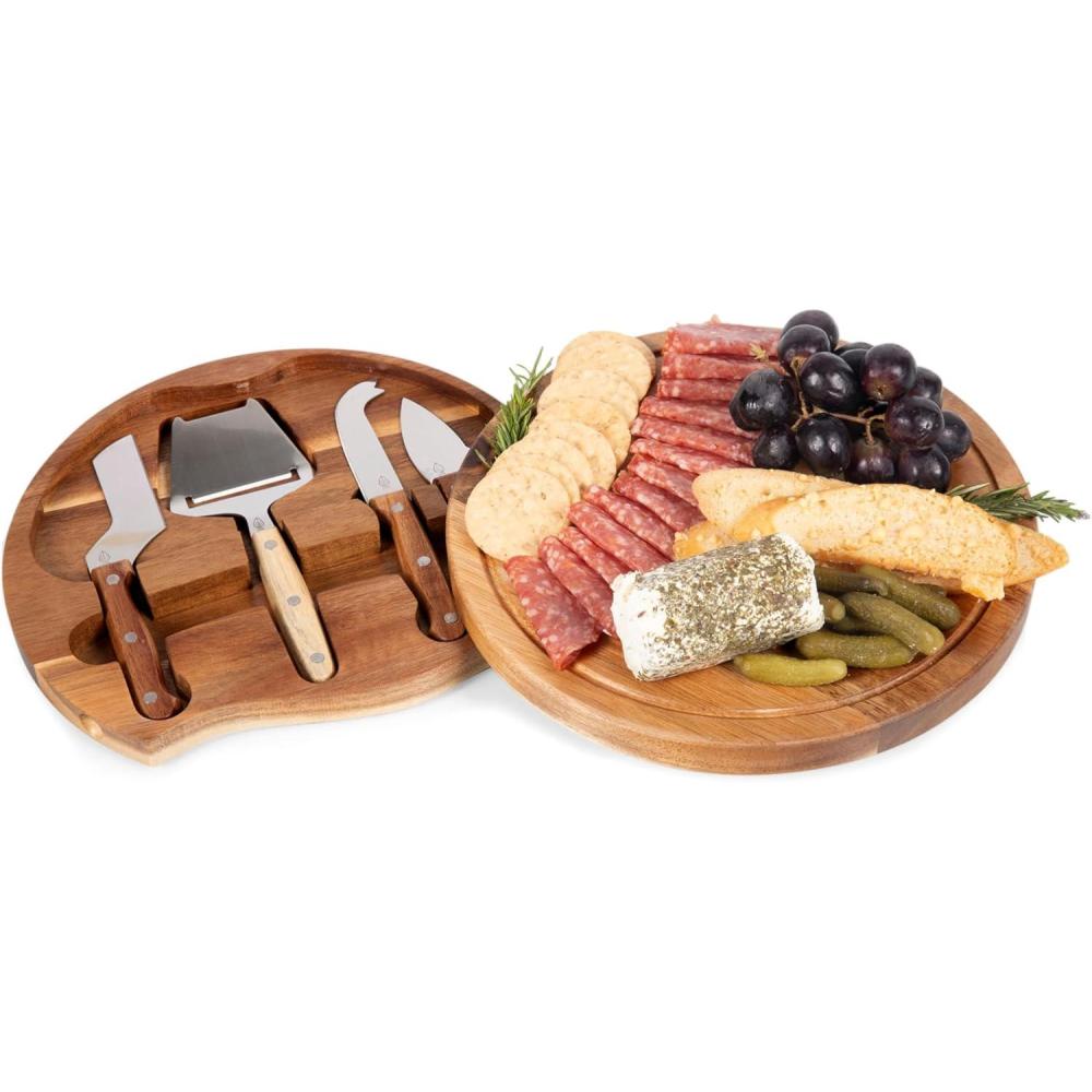 imageTOSCANA a Picnic Time brand Circo Cheese Board and Knife Set Charcuterie Board Set Wood Cutting Board Acacia WoodAcacia Wood