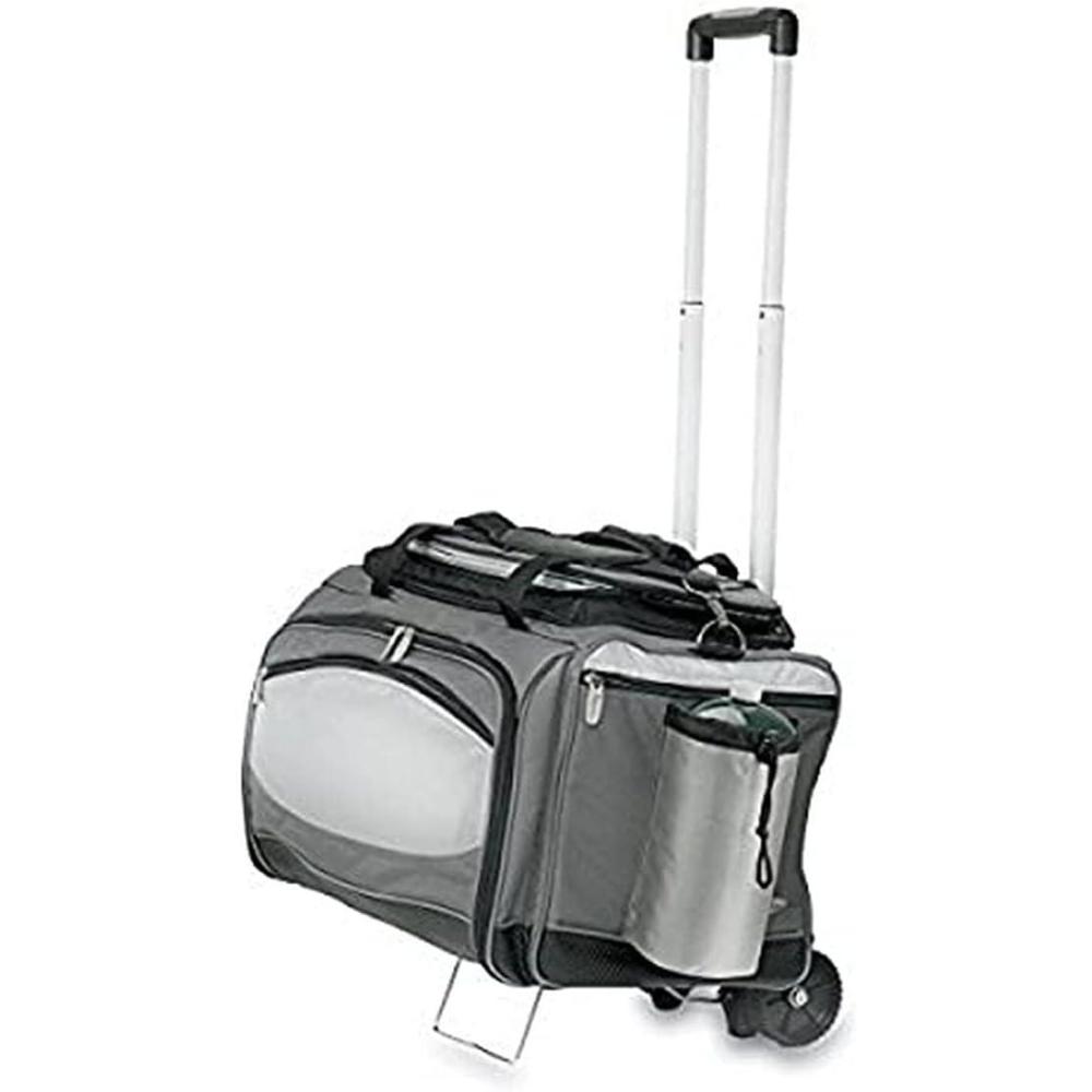 imageVulcan AllinOne Tailgating CoolerBBQ SetPropane Grill Cooler Tote With Trolley