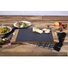 Covina Slate Serving Tray, Charcuterie Board Set, (Acacia Wood & Slate Black with Gold Accents) Large