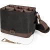 LEGACY – a Picnic Time Brand 6-Bottle Beer Caddy with Integrated Bottle Opener, Khaki Green/Brown(Black/Brown)