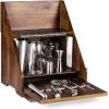 LEGACY – a Picnic Time Brand Madison Acacia Tabletop Bar Tool Set, Professional Mixology Bartender Kit with Stand, Bar Accessories Set, Cocktail Shaker Set, (Acacia Wood)