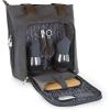 LEGACY – a Picnic Time Brand Sonoma Wine & Cheese Picnic Tote Service for 2, Insulated Wine Carrier Bag with Cheese Board, (Gray)(Gray)