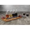 LEGACY – a Picnic Time brand Cava Serving Tray and 4 Glass Carafes, Mimosa Bar Kit, Wine Flight Tasting Set, (Acacia Wood)
