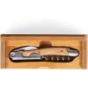 LEGACY – a Picnic Time brand Elan Deluxe Corkscrew In Bamboo Box, Stainless Steel Waiter-Style Corkscrew Opener Kit, Wooden Gift Box, (Bamboo)(Bamboo)