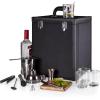 LEGACY – a Picnic Time brand, Hamilton Bartender Kit, Cocktail Set, Portable Bar Case with Cocktail Shaker Set, (Black)