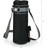 LEGACY – a Picnic Time brand Wine Sack Beverage Tote, Insulated Wine Bag, Wine Gifts, (Black with Gray Accents)