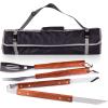 ONIVA – a Picnic Time brand 3-Piece BBQ Tote & Grill Accessories Set, Outdoor Grill Set with Case, BBQ Spatula, BBQ Fork, and BBQ Tongs, (Black with Gray Accents)